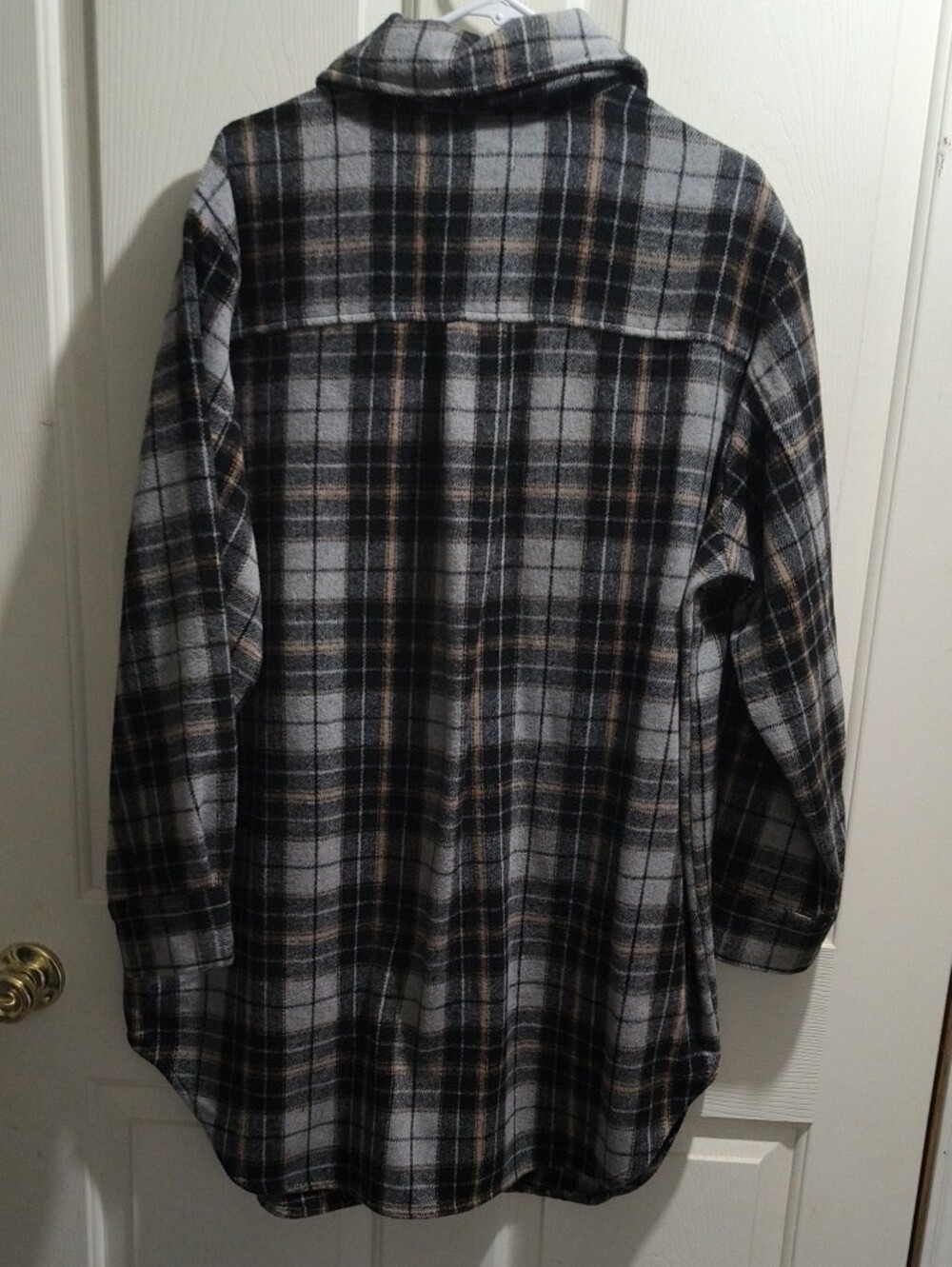 Time and Tru Black and Gray Plaid Shacket - Picture 4 of 4